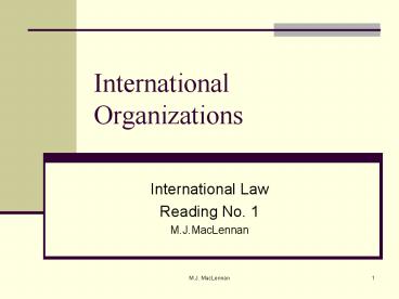 International Organizations