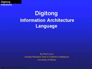 Digitong Information Architecture Language
