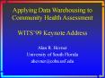 Applying Data Warehousing to Community Health Assessment WITS PowerPoint PPT Presentation