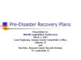 PreDisaster Recovery Plans PowerPoint PPT Presentation
