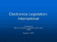Electronics Legislation: International PowerPoint PPT Presentation
