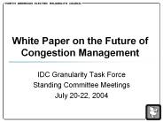 White Paper on the Future of Congestion Management