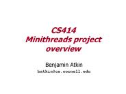 CS414 Minithreads project overview
