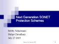 Next Generation SONET Protection Schemes PowerPoint PPT Presentation