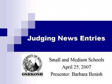 Judging News Entries