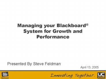 Managing your Blackboard