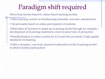 Paradigm shift required presentation | free to view