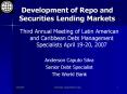 Development of Repo and Securities Lending Markets PowerPoint PPT Presentation
