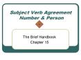Subject Verb Agreement Number PowerPoint PPT Presentation
