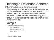Defining a Database Schema