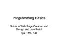 Programming Basics PowerPoint PPT Presentation