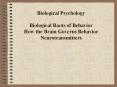 Biological Psychology  Biological Roots of Behavior How the Brain Governs Behavior Neurotransmitters PowerPoint PPT Presentation