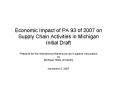 Economic Impact of PA 93 of 2007 on Supply Chain Activities in Michigan Initial Draft PowerPoint PPT Presentation