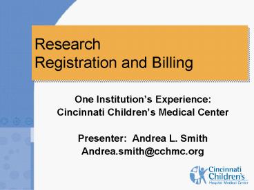 Research Registration and Billing