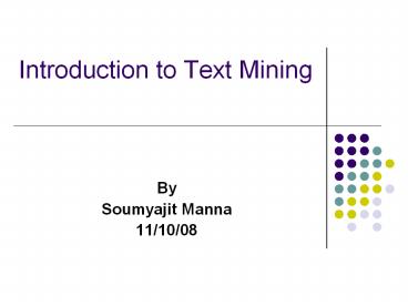Introduction to Text Mining