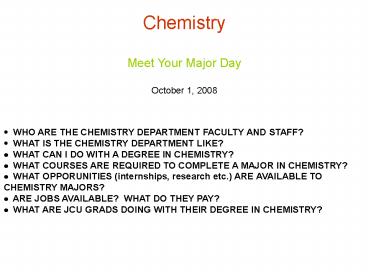 WHO ARE THE CHEMISTRY DEPARTMENT FACULTY AND STAFF