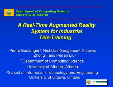 A Real-Time Augmented Reality System for Industrial Tele-Training 