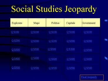Social Studies Jeopardy