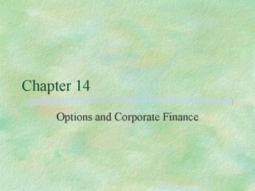 Options and Corporate Finance