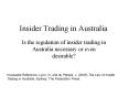 Insider Trading in Australia PowerPoint PPT Presentation