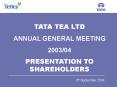 Tata Tea Quest for Growth 19832001 PowerPoint PPT Presentation