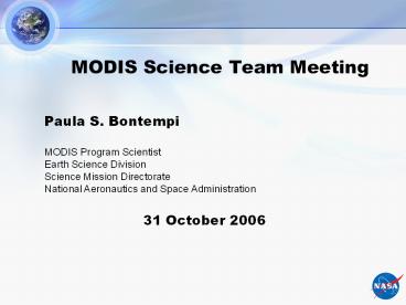 MODIS Science Team Meeting