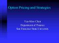 Option Pricing and Strategies PowerPoint PPT Presentation