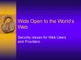 Wide Open to the Worlds Web PowerPoint PPT Presentation