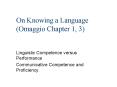 On Knowing a Language Omaggio Chapter 1, 3 PowerPoint PPT Presentation