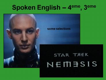 Spoken English 4eme, 3eme