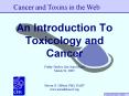An Introduction To Toxicology and Cancer PowerPoint PPT Presentation