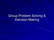 Group Problem Solving