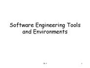 Software Engineering Tools and Environments