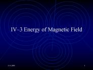 IV3 Energy of Magnetic Field