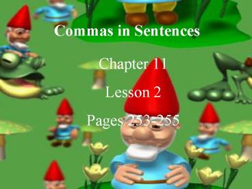 Commas in Sentences