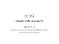EE 369 POWER SYSTEM ANALYSIS PowerPoint PPT Presentation