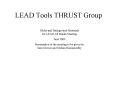 LEAD Tools THRUST Group PowerPoint PPT Presentation