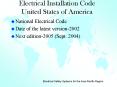 Electrical Installation Code United States of America PowerPoint PPT Presentation