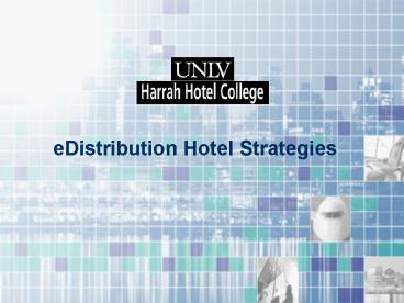 eDistribution Hotel Strategies