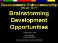 Developmental Entrepreneurship MAS.666 15.971 Brainstorming Development Opportunities PowerPoint PPT Presentation