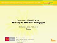 Document Classification: The Key to SMARTtm Mortgages