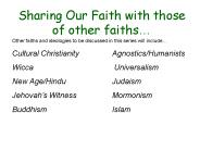 Sharing Our Faith with those of other faiths