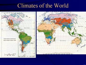 Climates of the World