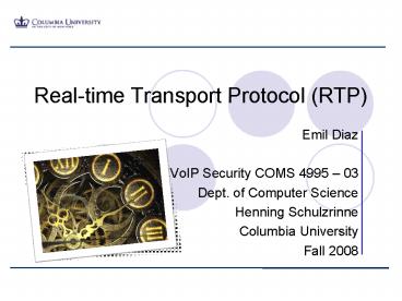 Realtime Transport Protocol RTP