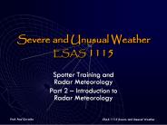 Severe and Unusual Weather ESAS 1115