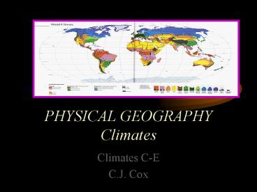 PHYSICAL GEOGRAPHY Climates