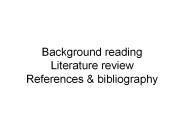 Background reading Literature review References