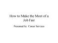 How to Make the Most of a Job Fair PowerPoint PPT Presentation