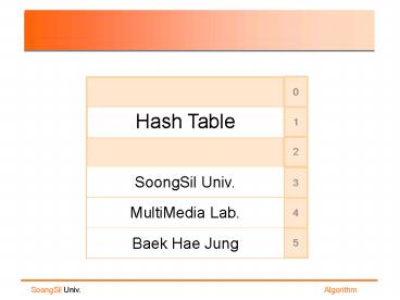 Hash Table presentation | free to view