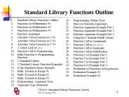 CS1313: Standard Library Functions Lesson